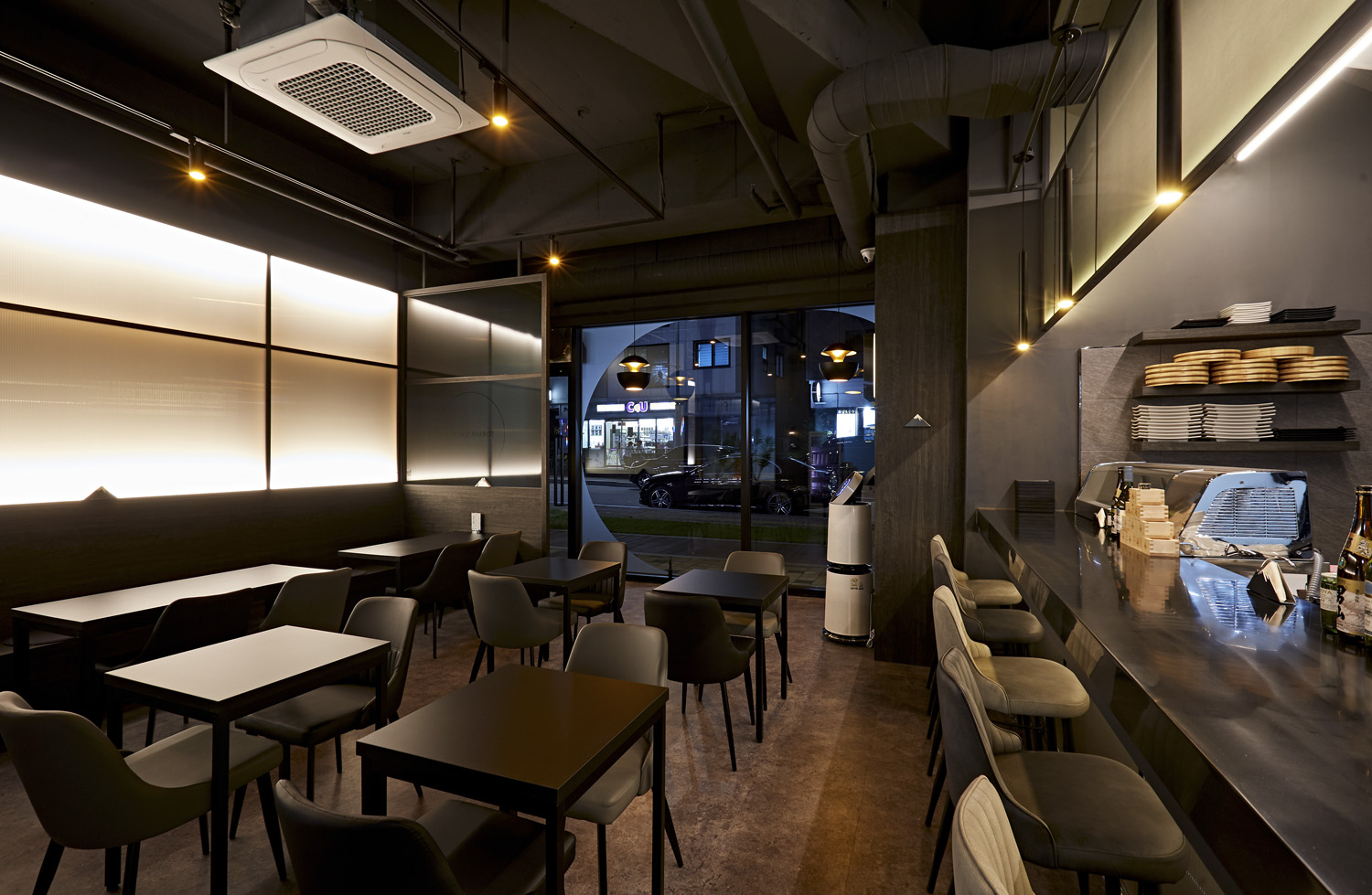 简约氛围的 16 坪韩式餐厅设计-6