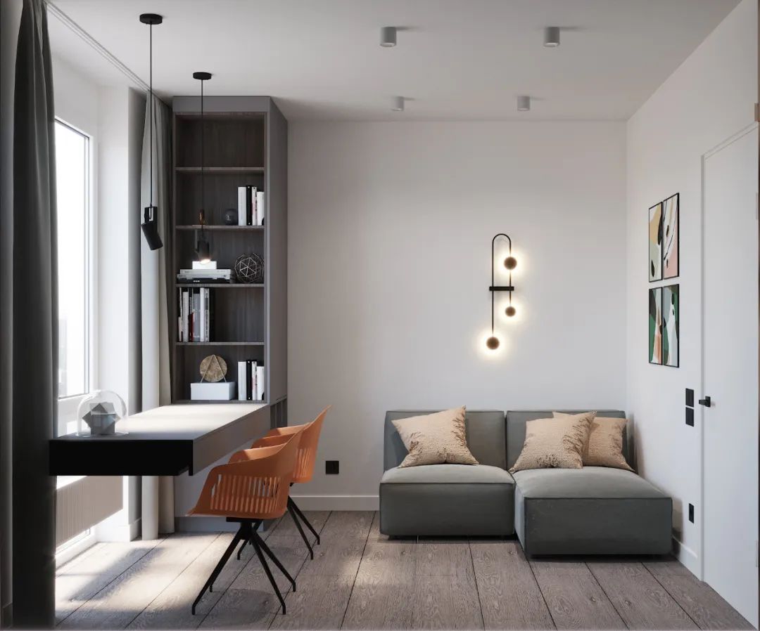 现代优雅的 68㎡一居室-18