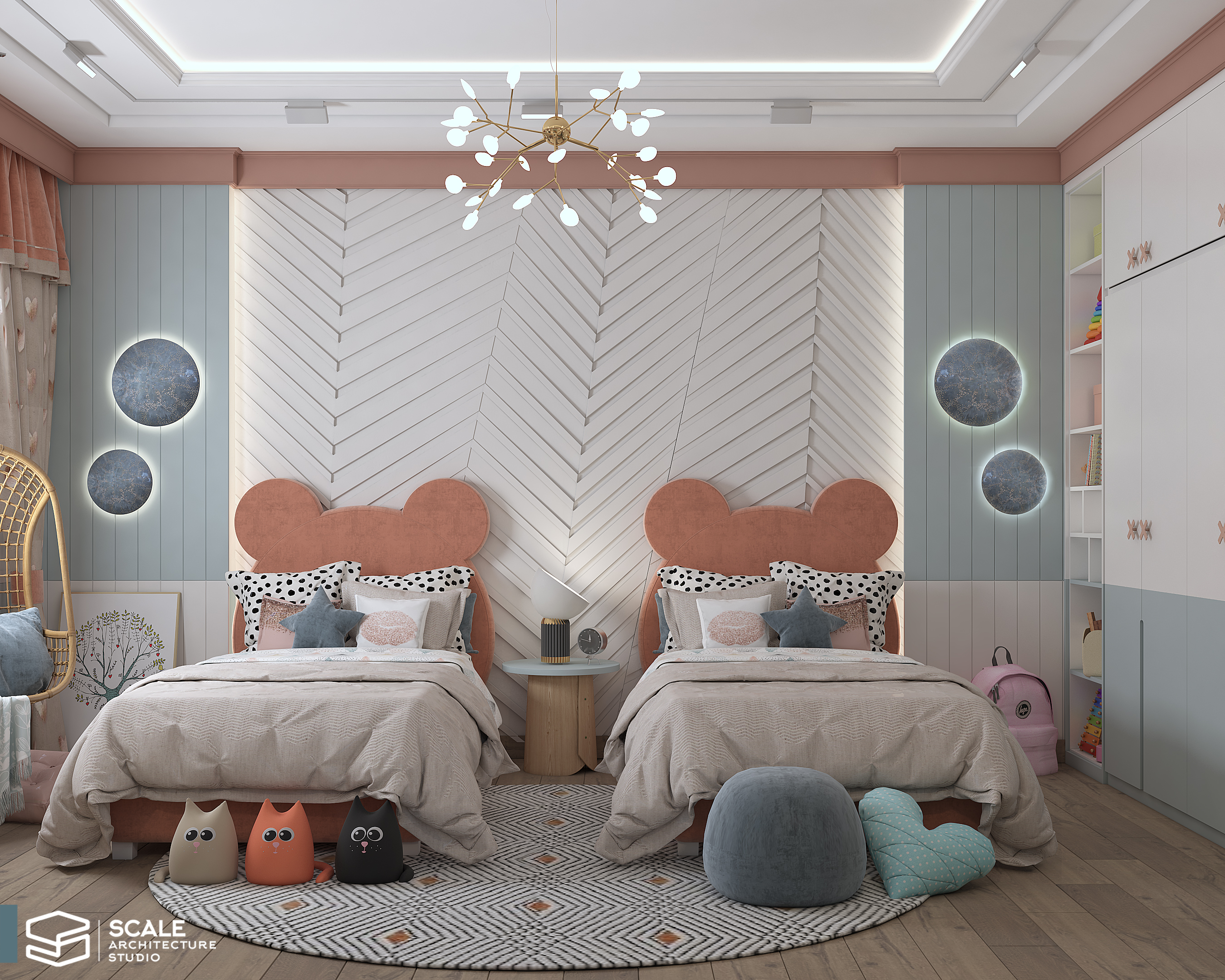 女孩卧室带浴室设计丨Scale Architecture studio office-3