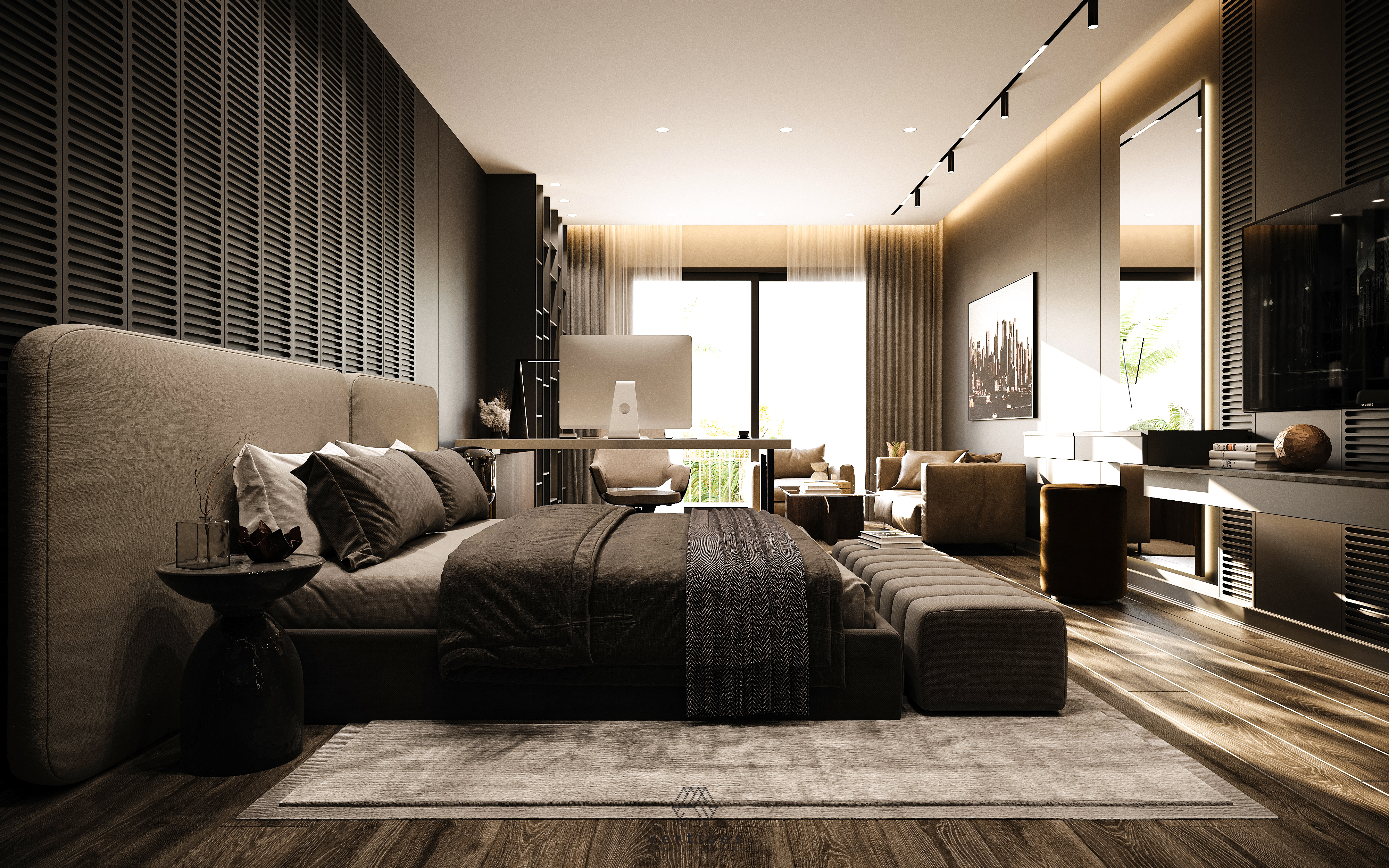 温暖简约风现代卧室设计-6