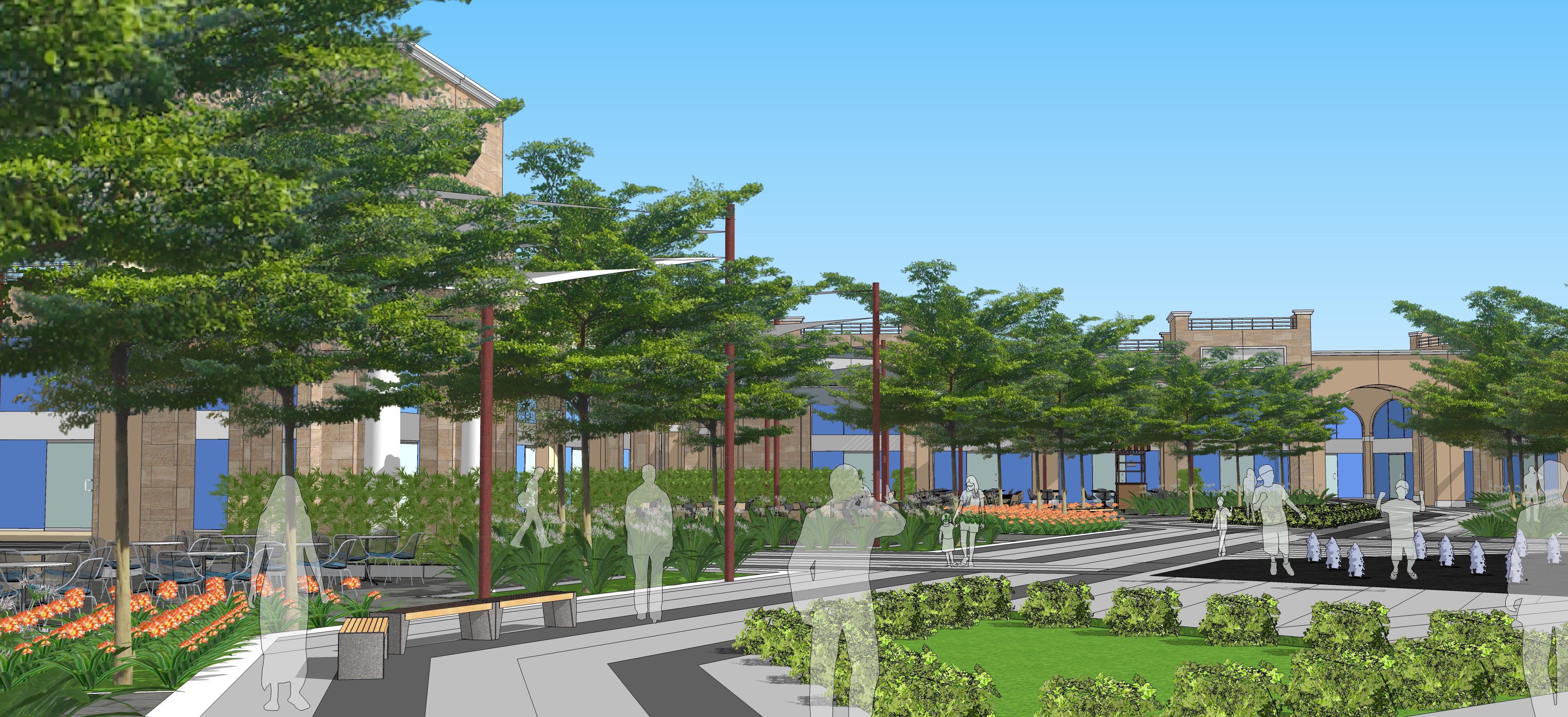 Landscape Design for Commercial area - Sketchup-8