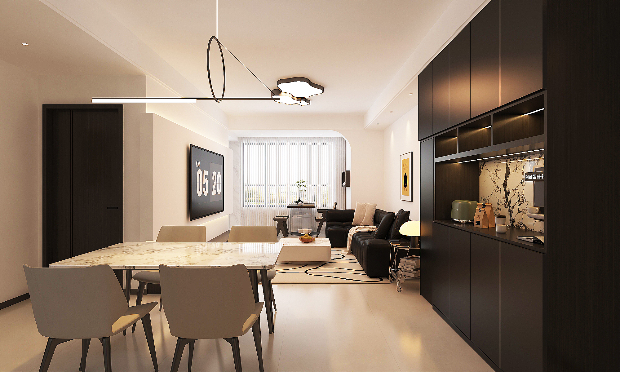 七十平米的小三居室//黑的高级-1