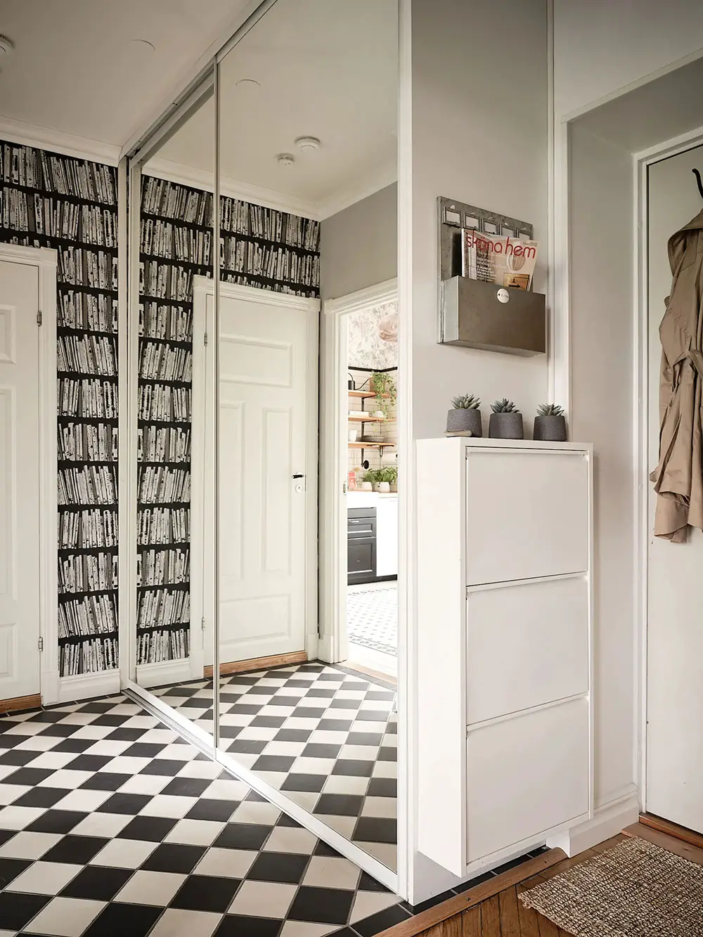 48m2 公寓 | 独特墙纸打造温馨怀旧空间-13