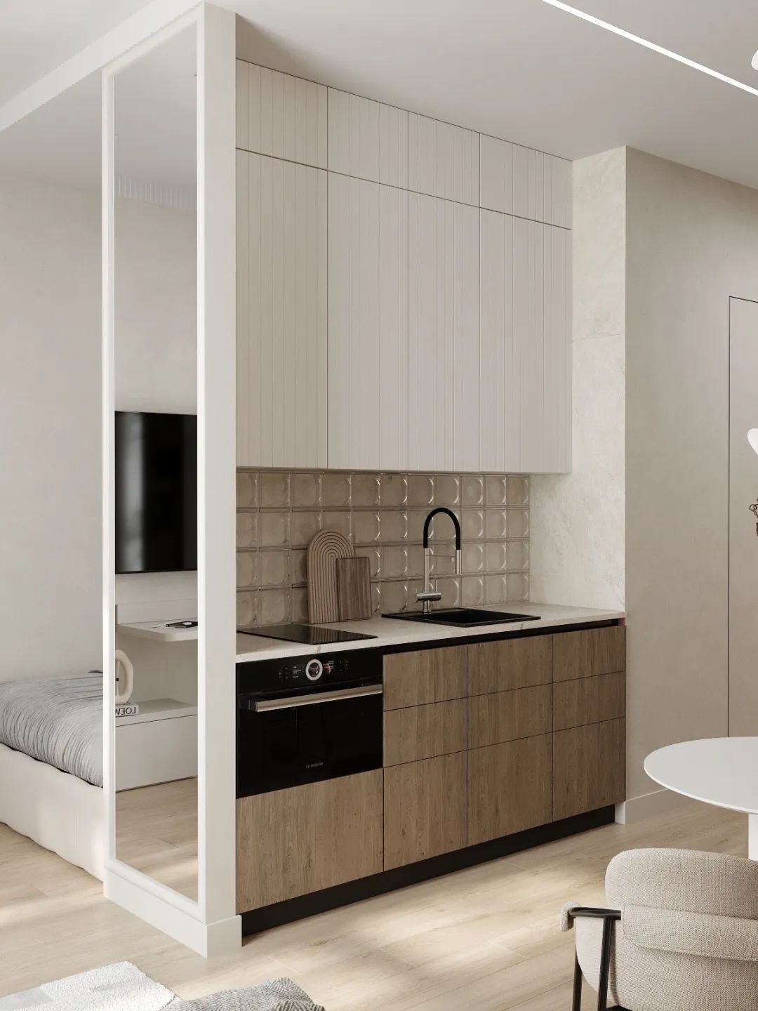 女孩的 27㎡单身公寓设计丨TI INTERIORS-8