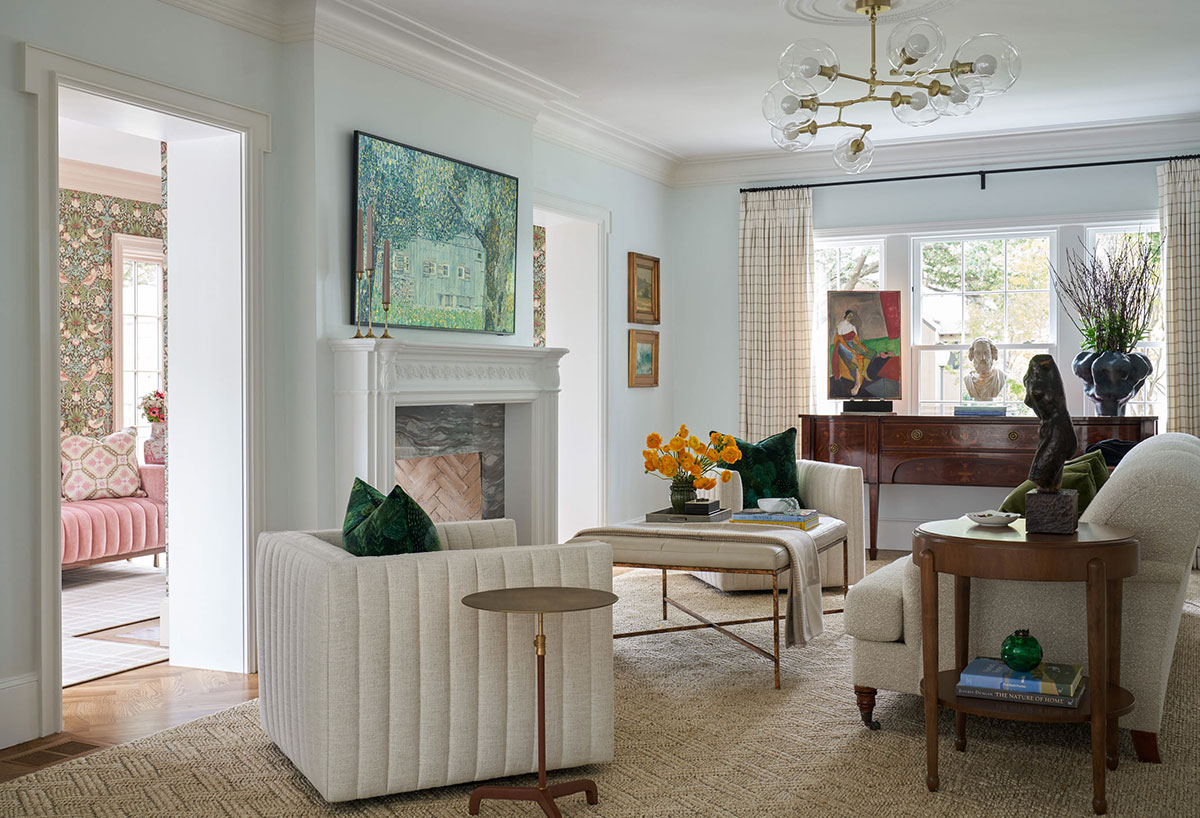 达拉斯美丽住宅 | 淡雅粉彩与花卉壁纸的完美融合-6