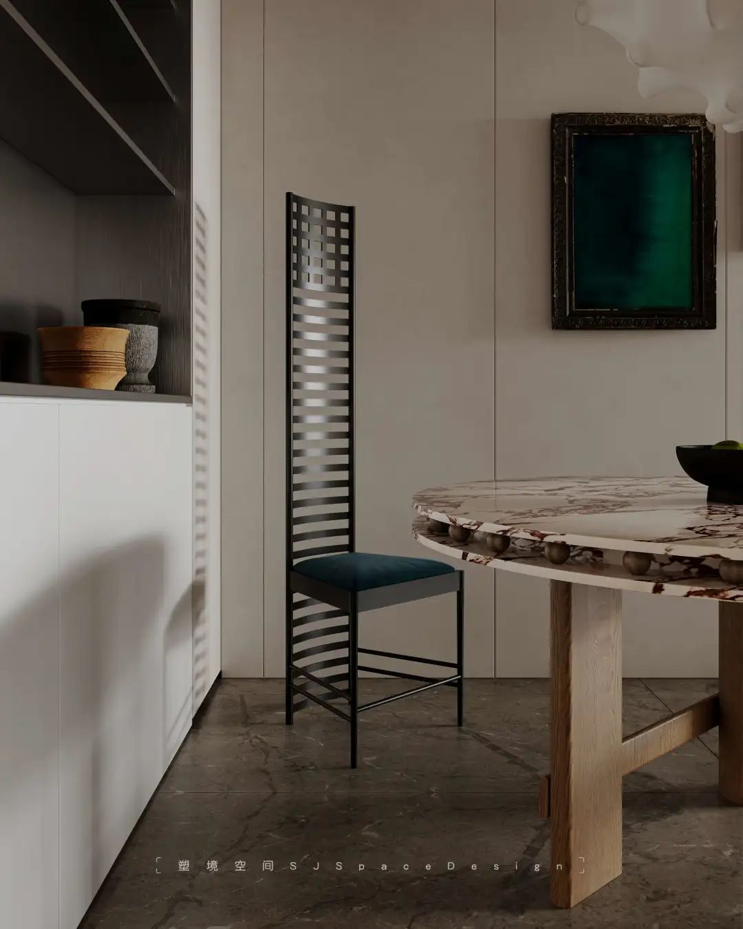 宝格丽大理石与原木的简约诗意空间丨塑境空间设计工程有限公司-31