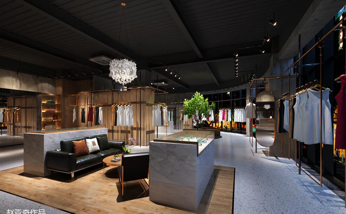 北京某品牌服装展厅 | 复古风水泥木质空间-2