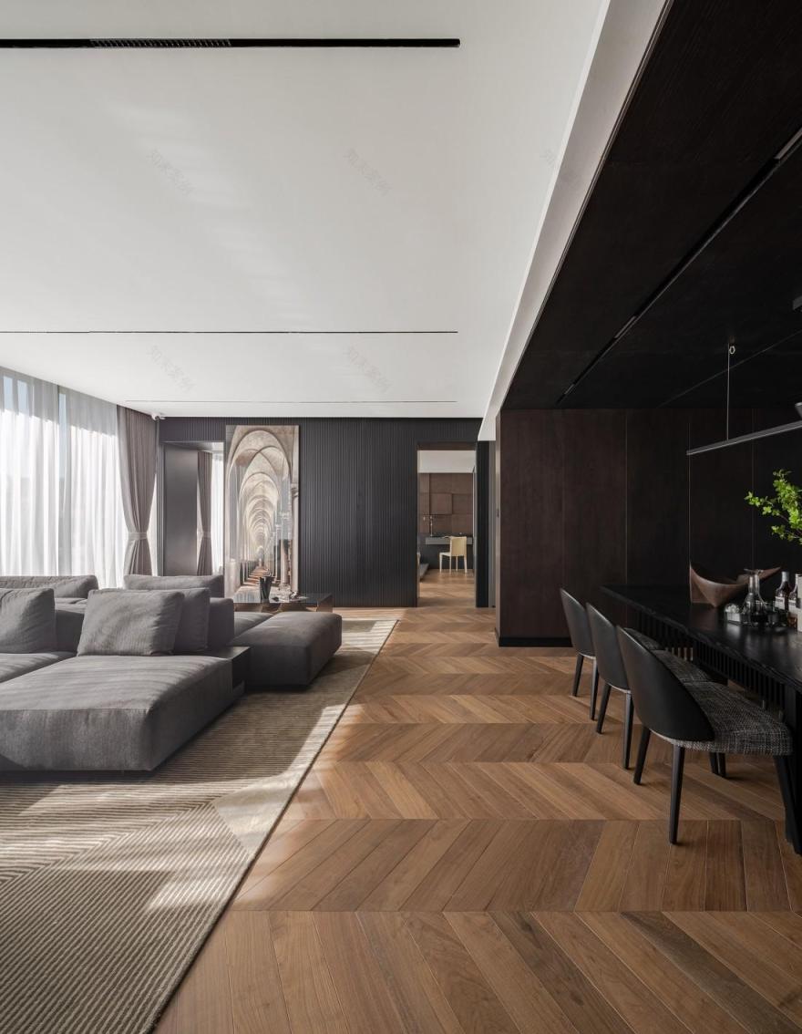 现代简约黑色系住宅设计丨匠维设计-11