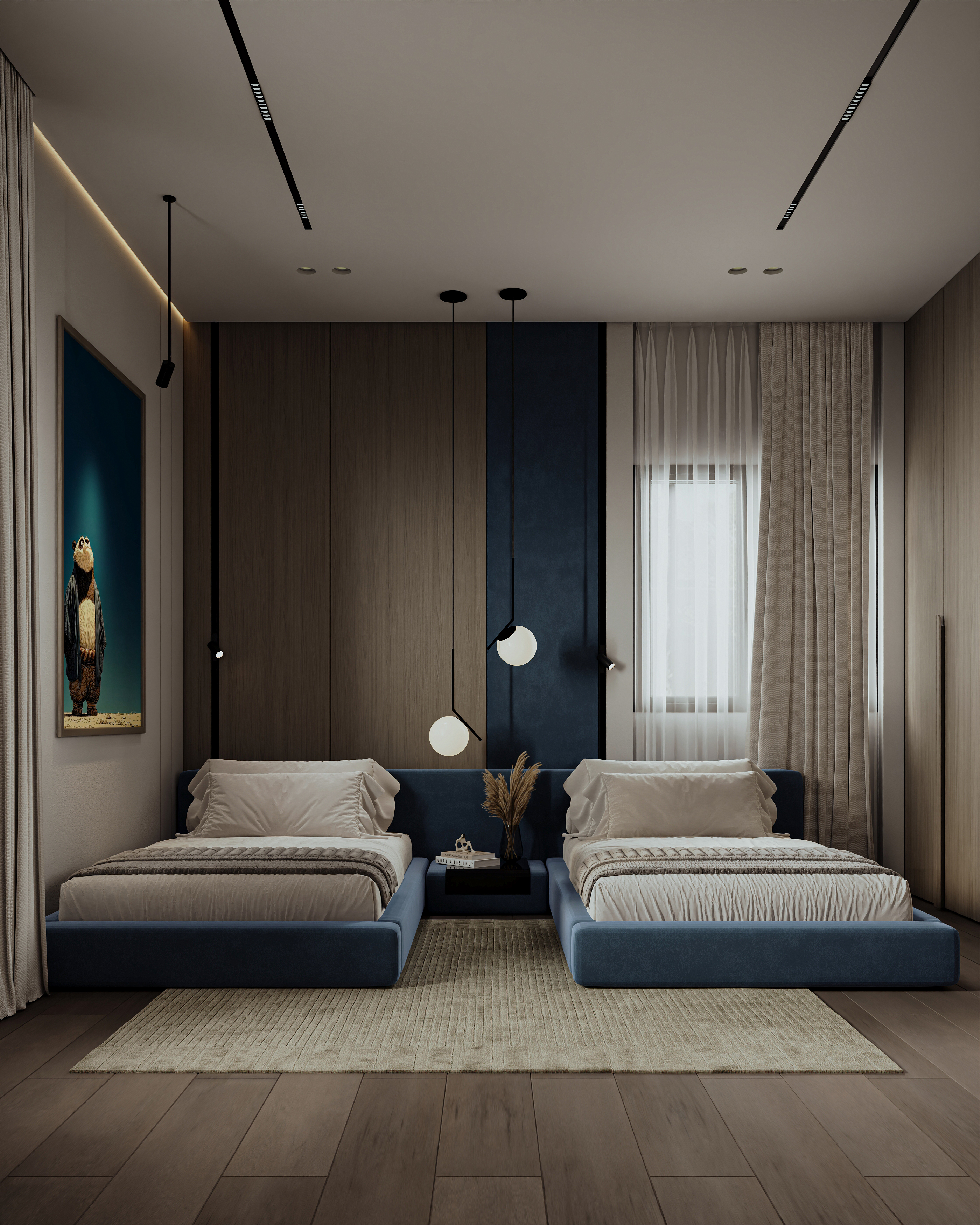 Blue Comfort Double Bedroom | Interior Design-2