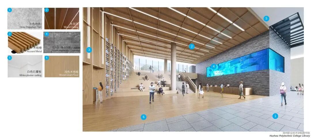 湖州职业技术学院图书馆内装设计丨中国湖州-10