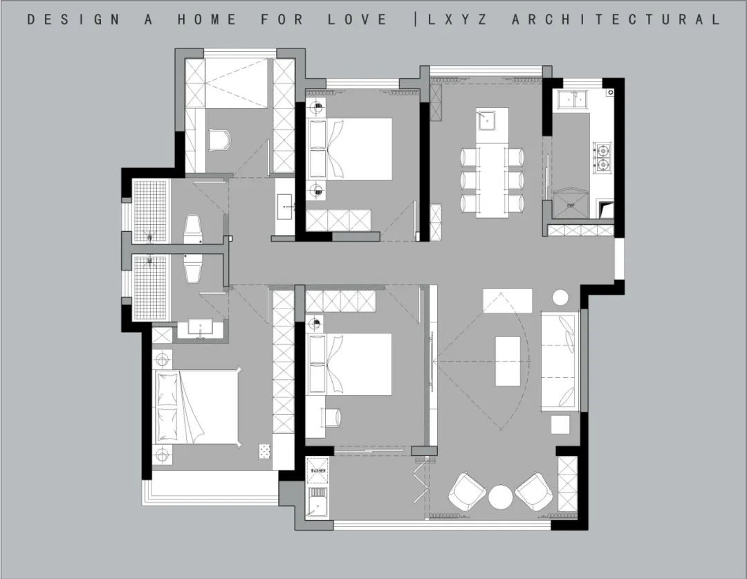 建发雍龍府 137㎡摩登轻美式，打造时尚生活空间-12