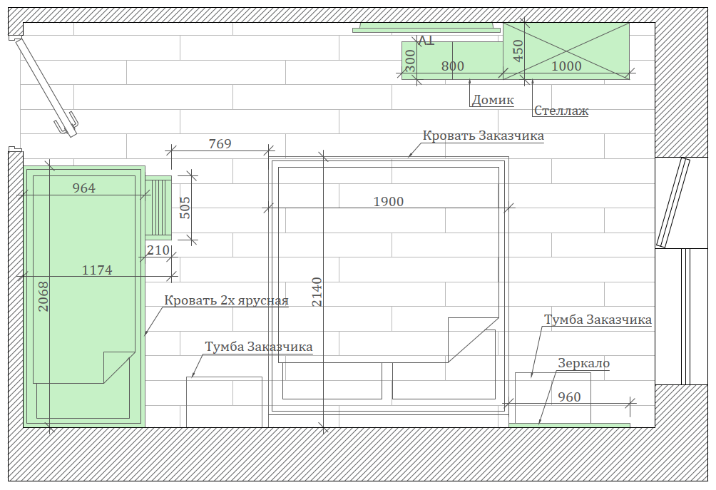 Мебель в детскую комнату 2 девочек для игр, отдыха и сна-8