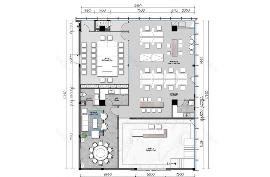 现代新中式工程公司办公空间设计-12