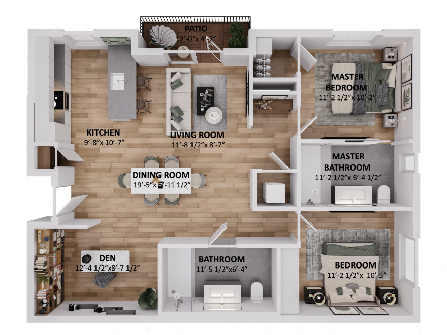 Steep and Bird's eye views with measurements-25