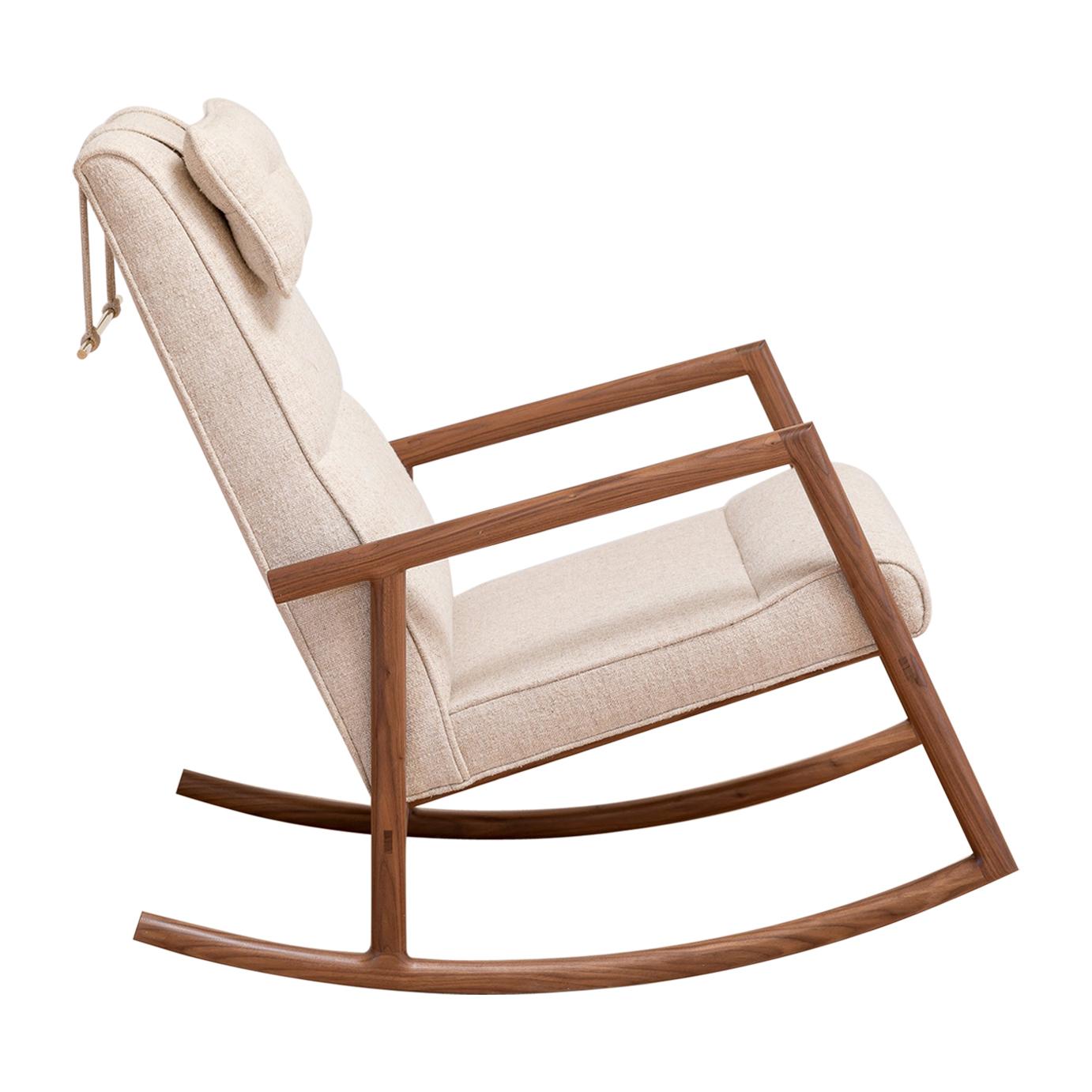 Earl Walnut, Ivory Textured Linen Moresby Rocking Chair For Sale at 1stDibs | ivory rocking chair, walnut rocking chair, earl ivory-0