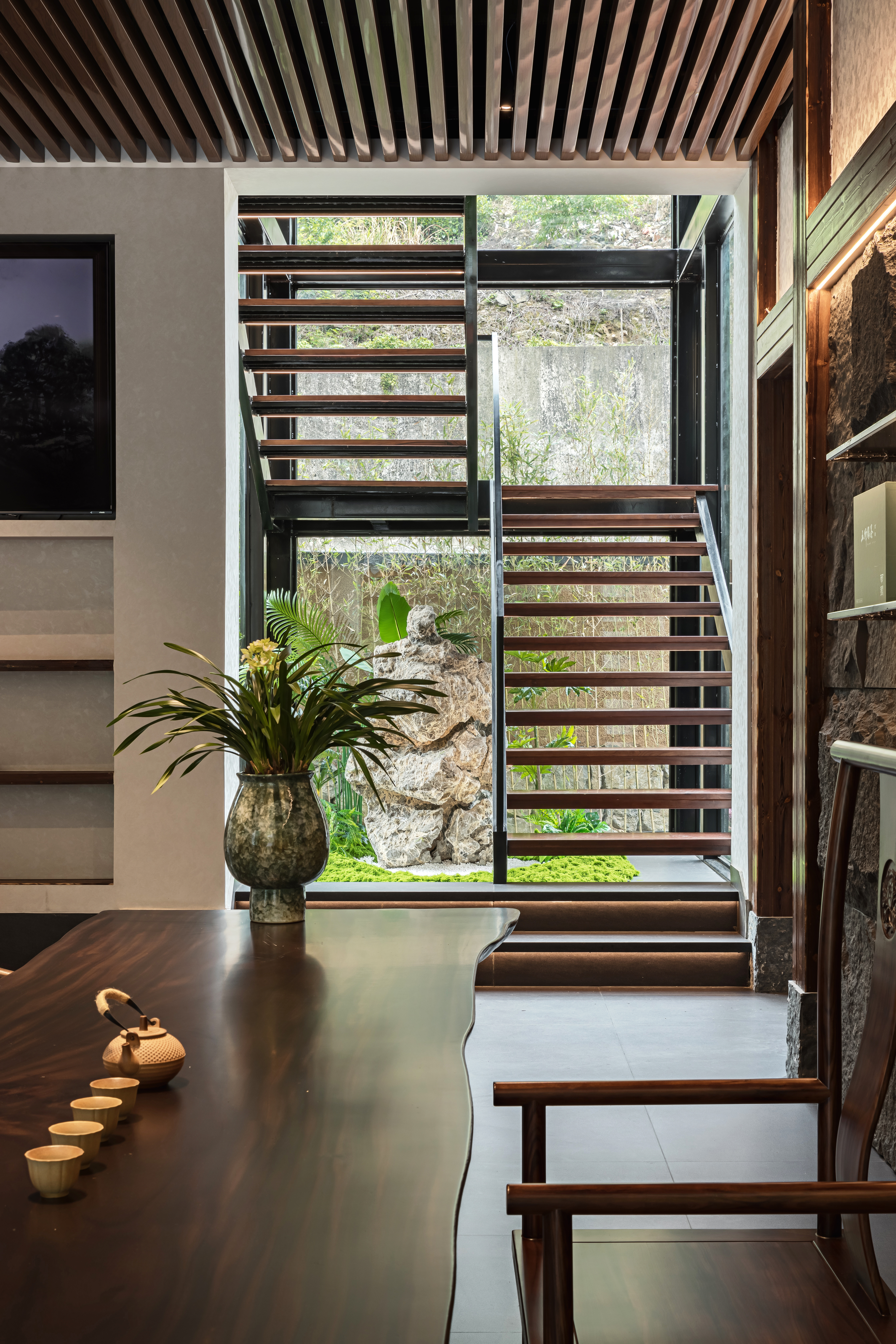 五峰如院庭院餐厅丨中国湖北丨宜昌拾间设计-41