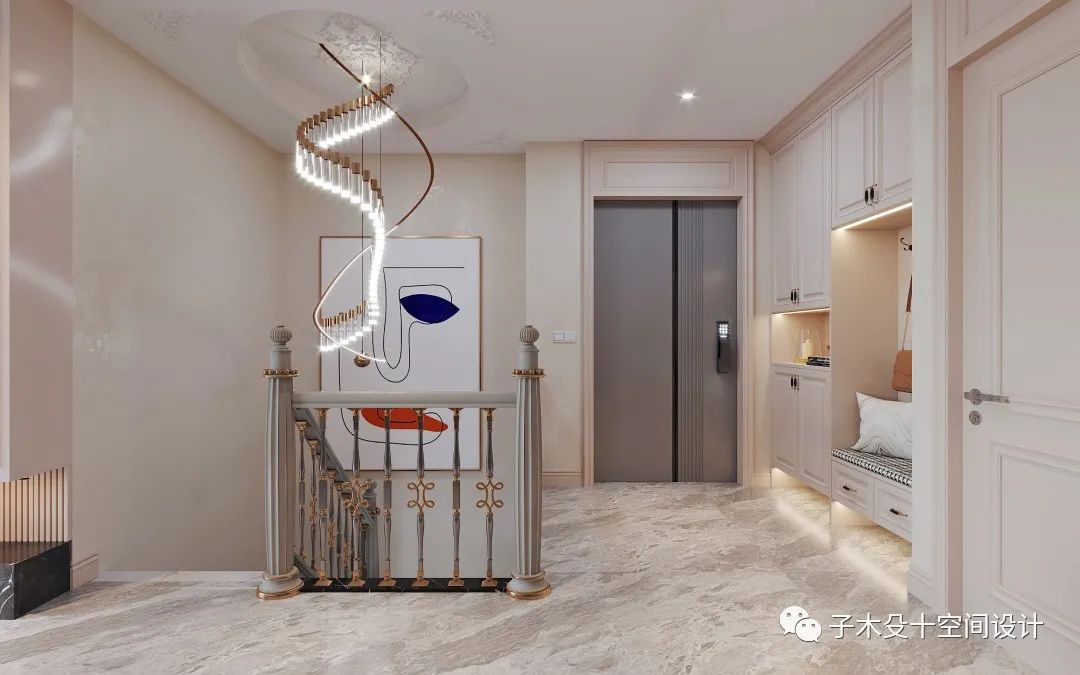 法式轻奢海城别墅丨子木殳十空间设计-22