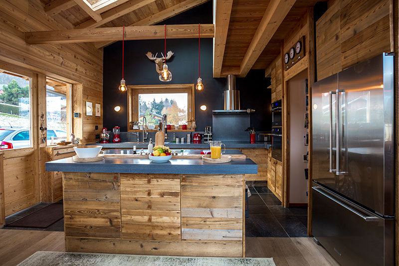 法式阿尔卑斯山现代红 ski Chalet-9