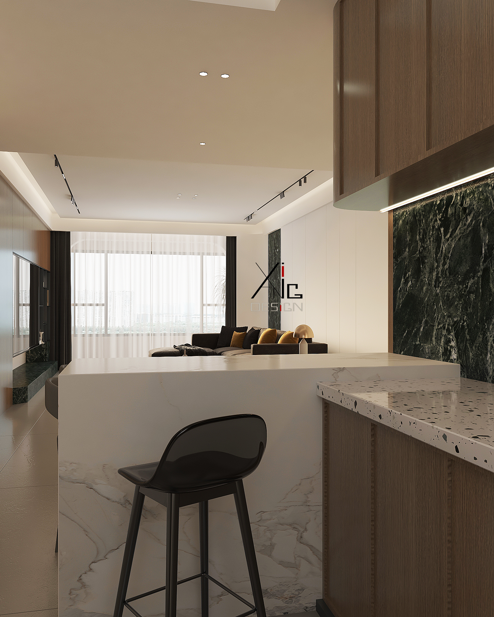 维多利亚五期焦糖色现代简约风格设计丨中国石家庄丨阿召-17