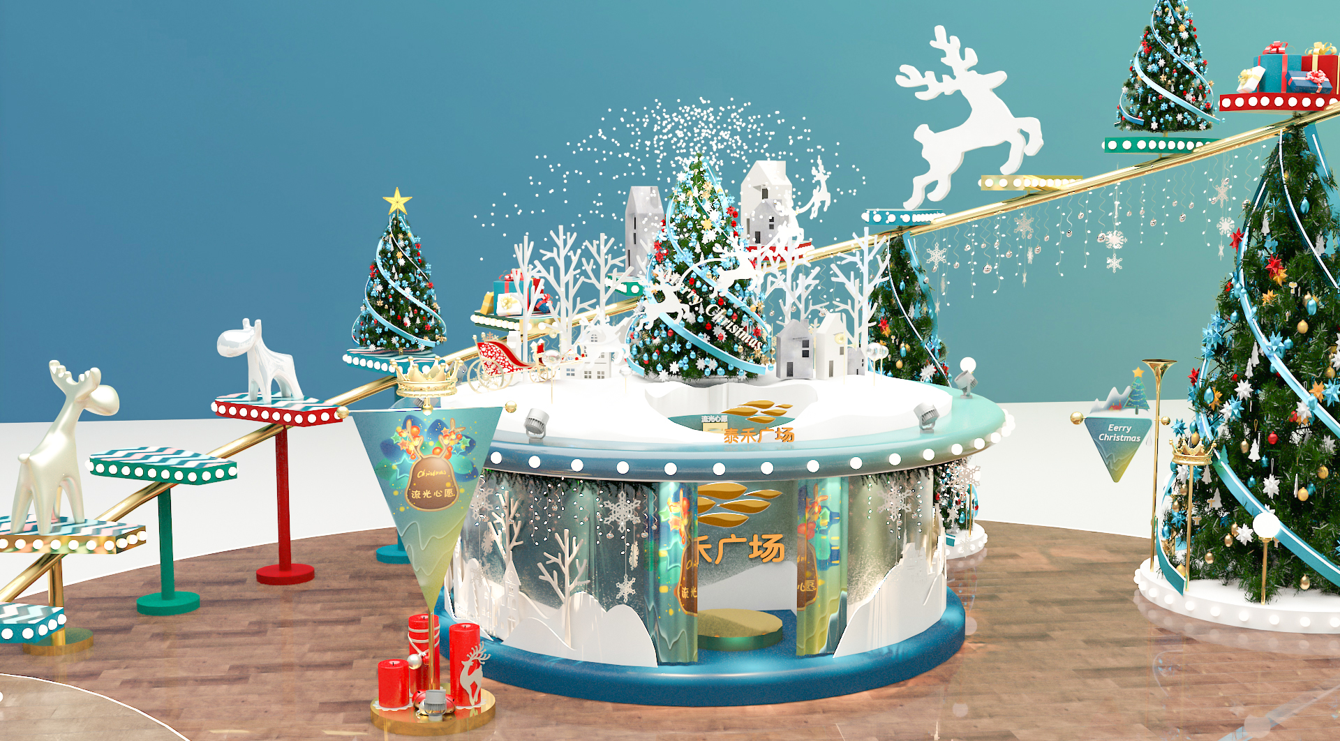 流光森林 · 梦幻般的圣诞美陈设计-21