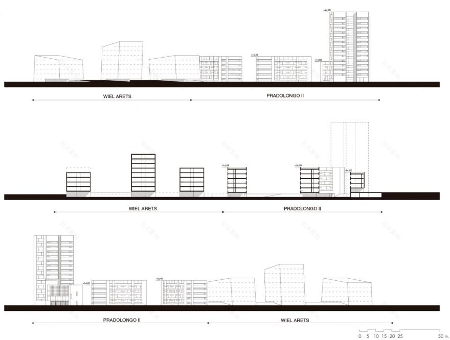 Madrid 双塔公寓 | 融入公园的城市建筑-11