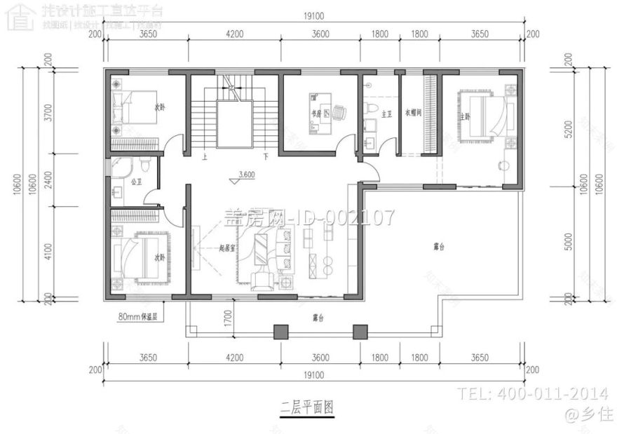 【设计师案例】土建参考造价62万,面宽19.1m×进深10.6m山东临沂二层新中式别墅-23