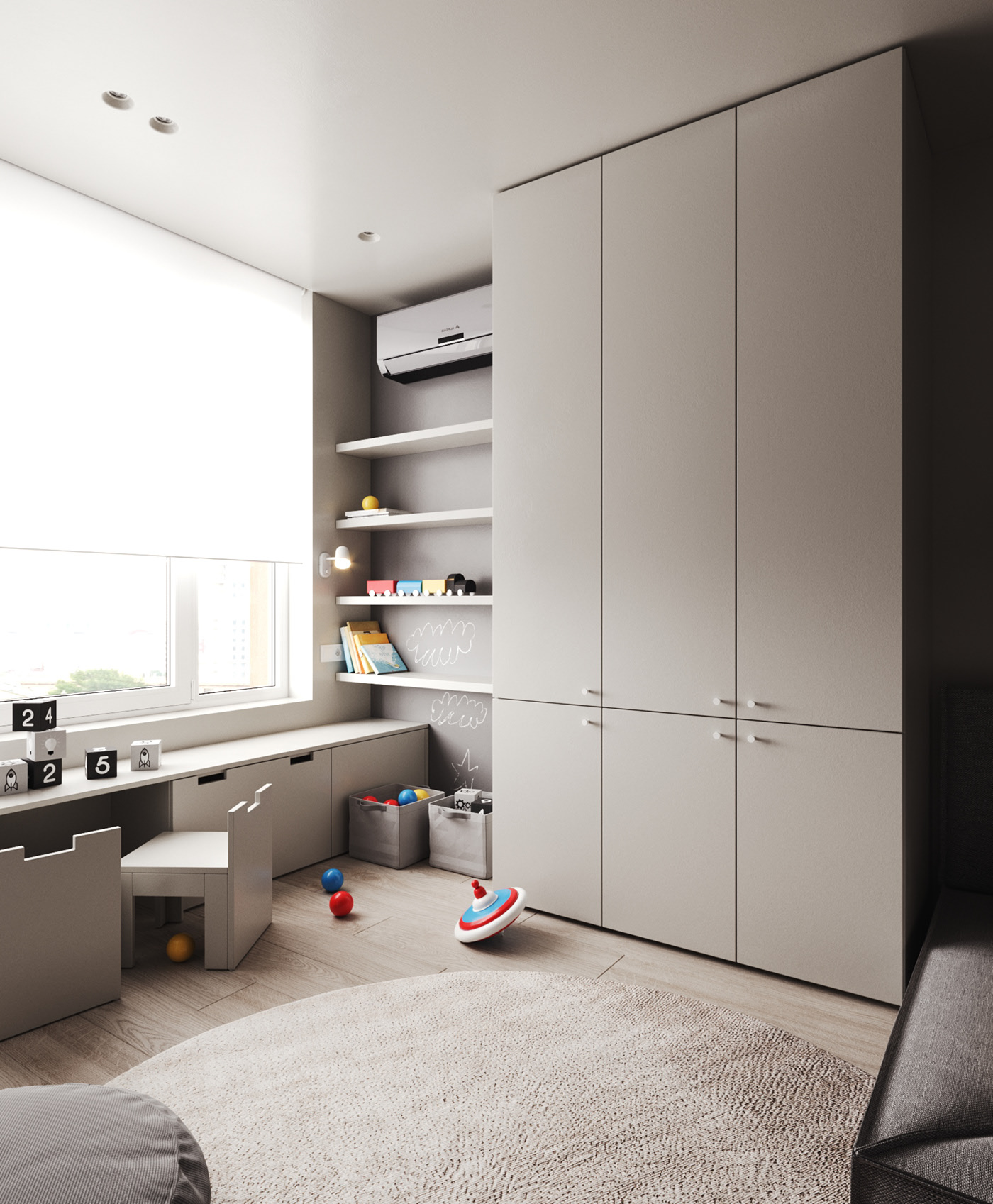 乌克兰基辅中性色系公寓设计-9