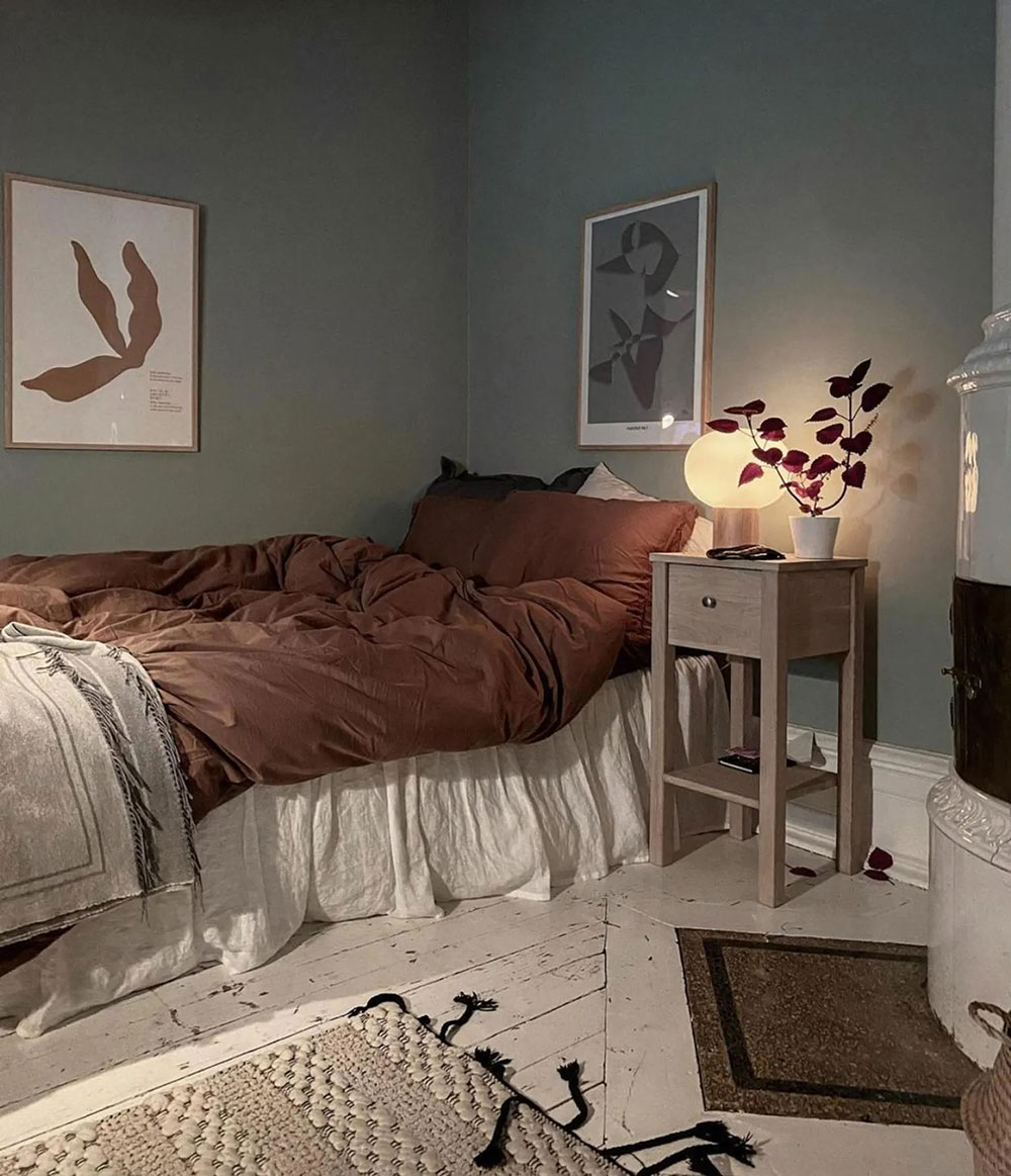 瑞典大胆绿色公寓设计，充满戏剧性魅力-14