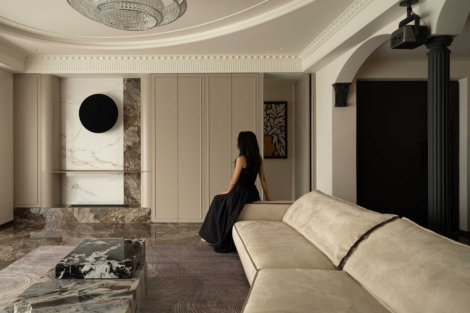 《栖羽》240㎡现代法式丨宏福樘设计-1