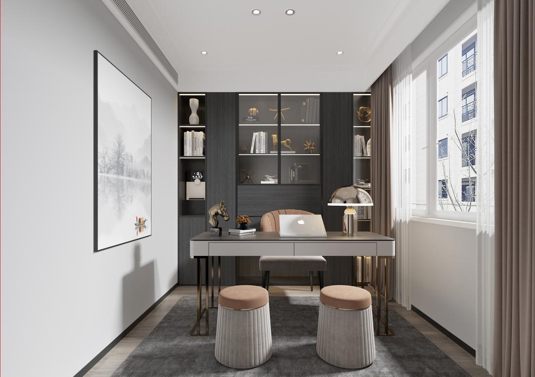 暖色系现代简约住宅设计-17