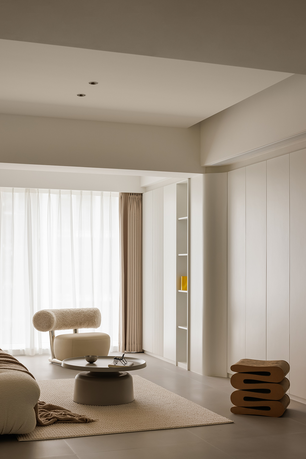 奶油色系温馨跃层家居设计丨中国汕头丨杜弗设计-8