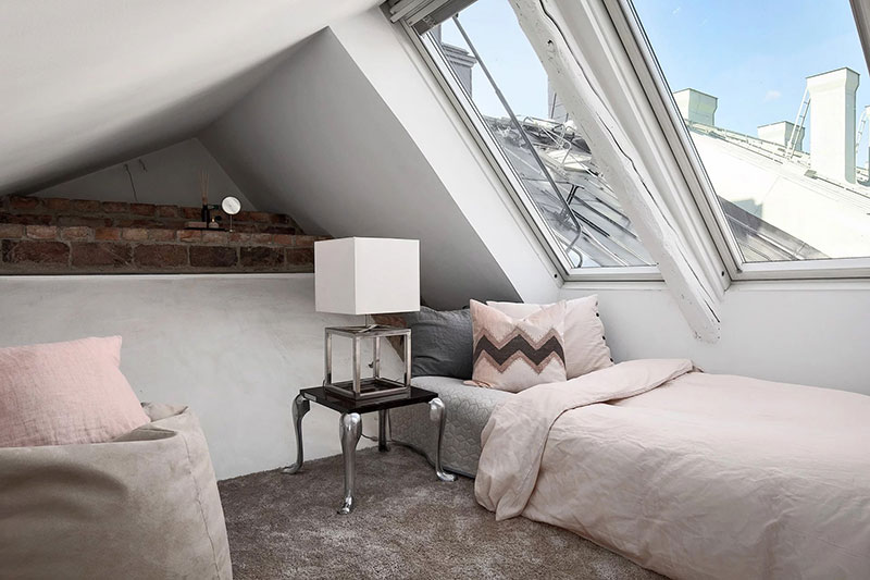 瑞典黑白双层公寓设计-24