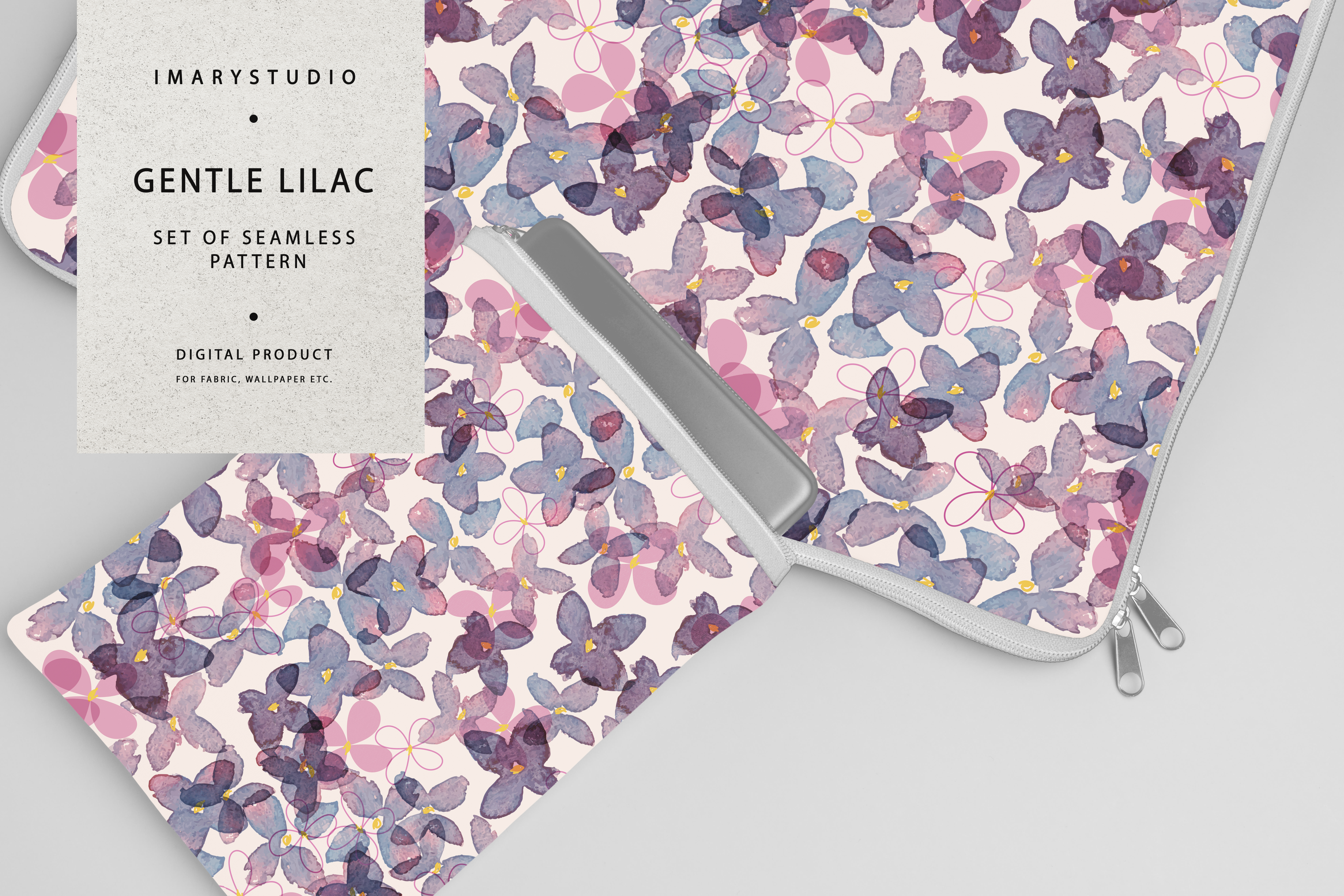 无缝图案 淡雅丁香紫-2