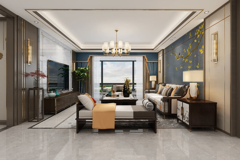 阜阳市绿城明月双清190平新中式大平层设计-2