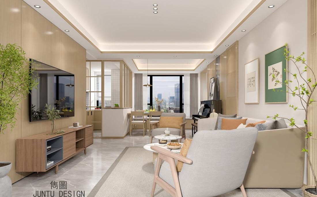 广州南沙碧珑湾 115m²日式原木风家居设计丨中国广州-8