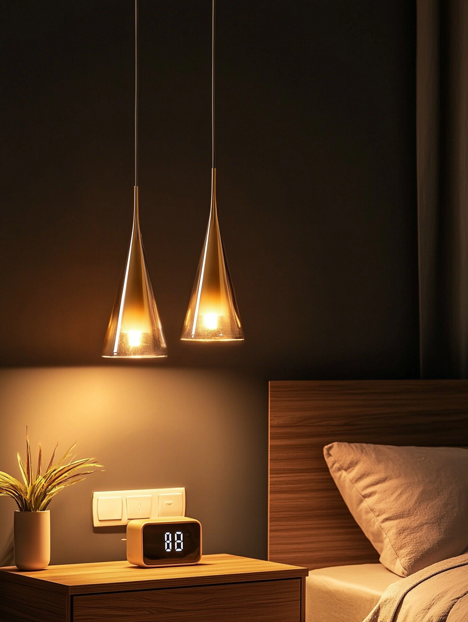 MJ生成实景  夜间氛围台灯场景-6