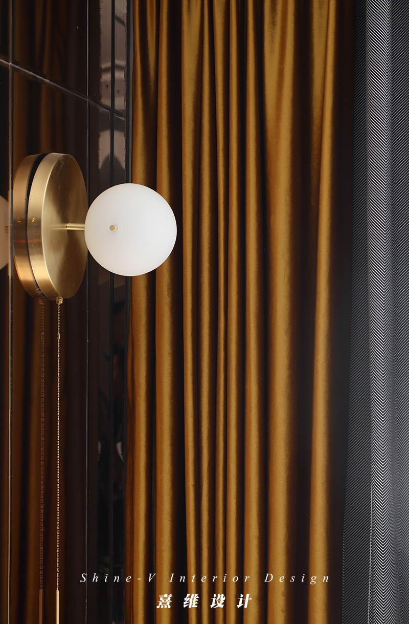 《构色》南京升龙天汇 90 平米三室两厅精装房改造,深蓝金色的复古典雅空间-47