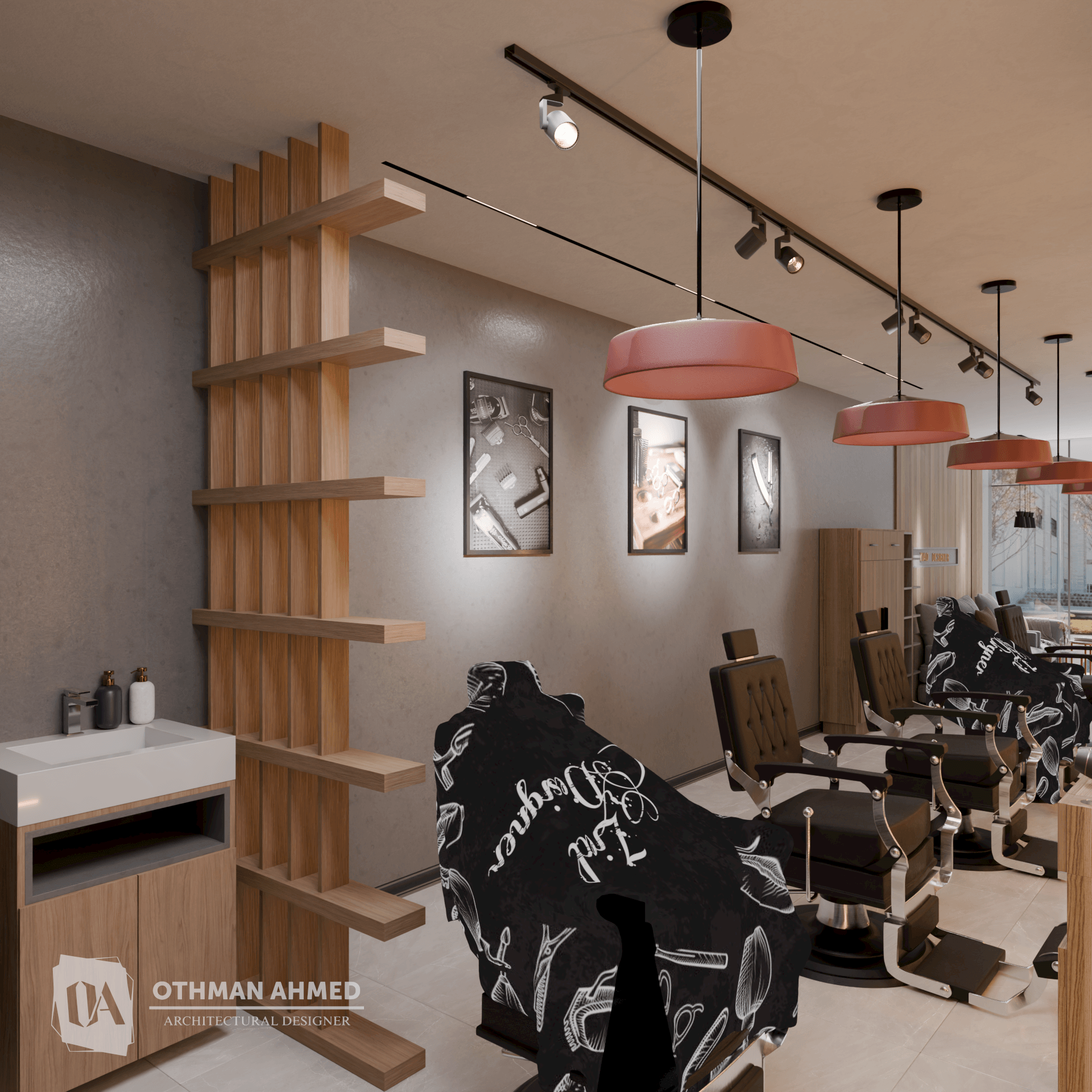 Stylish interior with clean lines and bold accents-3