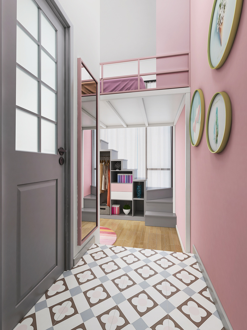 9m²深圳公寓设计 | 活力橙、深林绿、少女粉-7