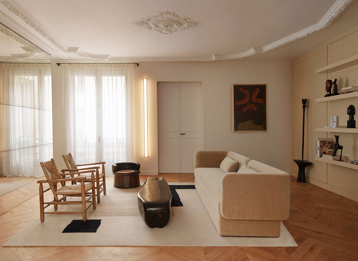 巴黎公寓的柔和优雅-1