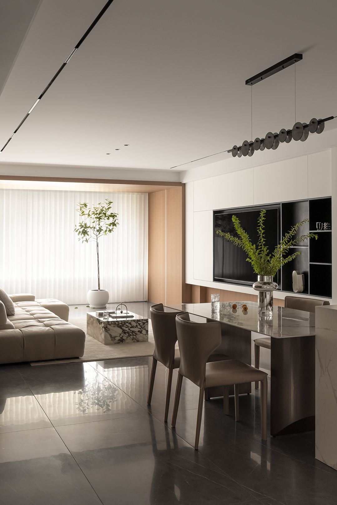 170㎡简约大平层，暖白原木的细腻优雅 | 深零设计-61