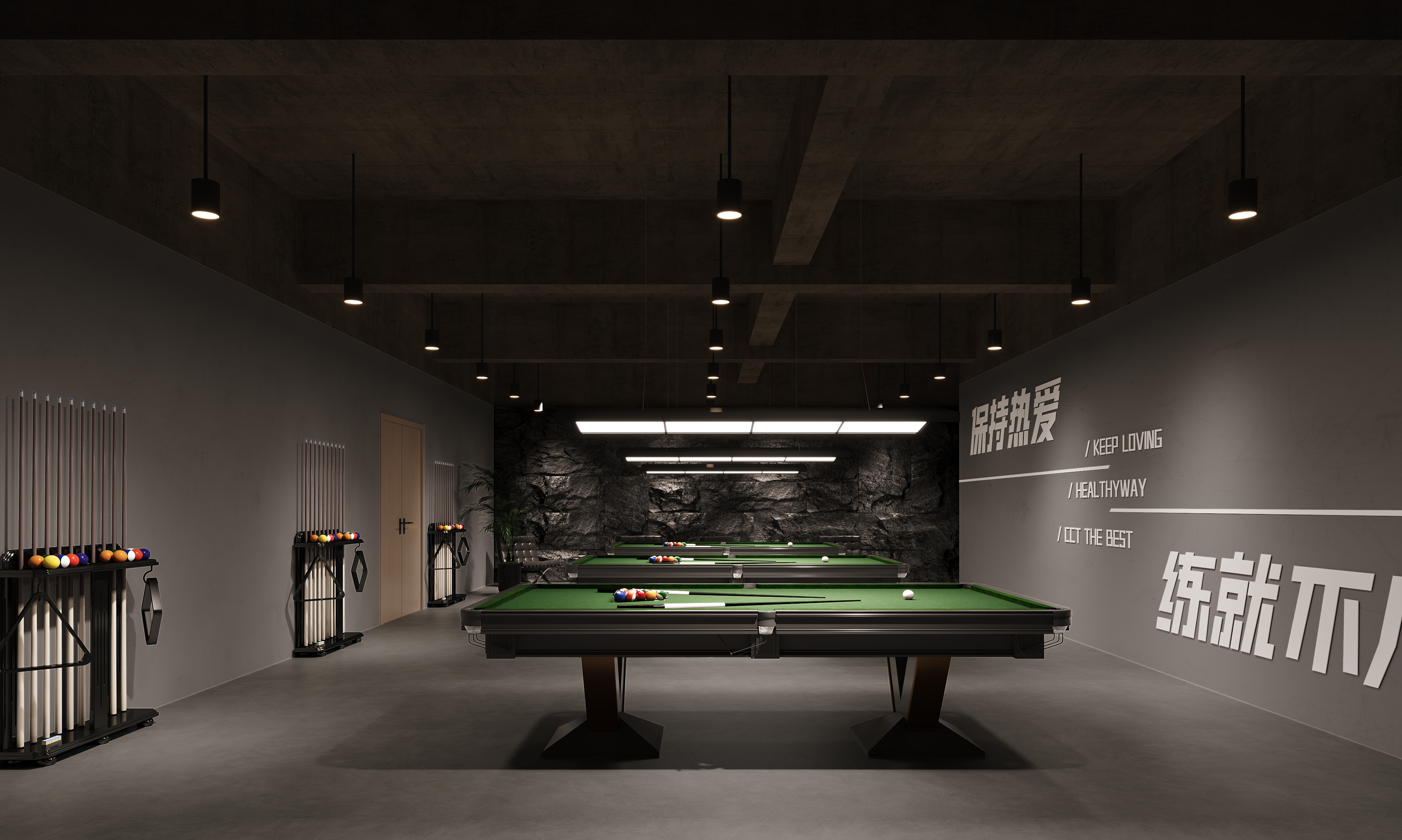 健身房 台球 瑜伽馆—白龙马效果图-1