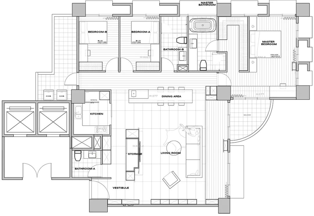 140㎡现代简约宅,明亮宽敞空间设计-17