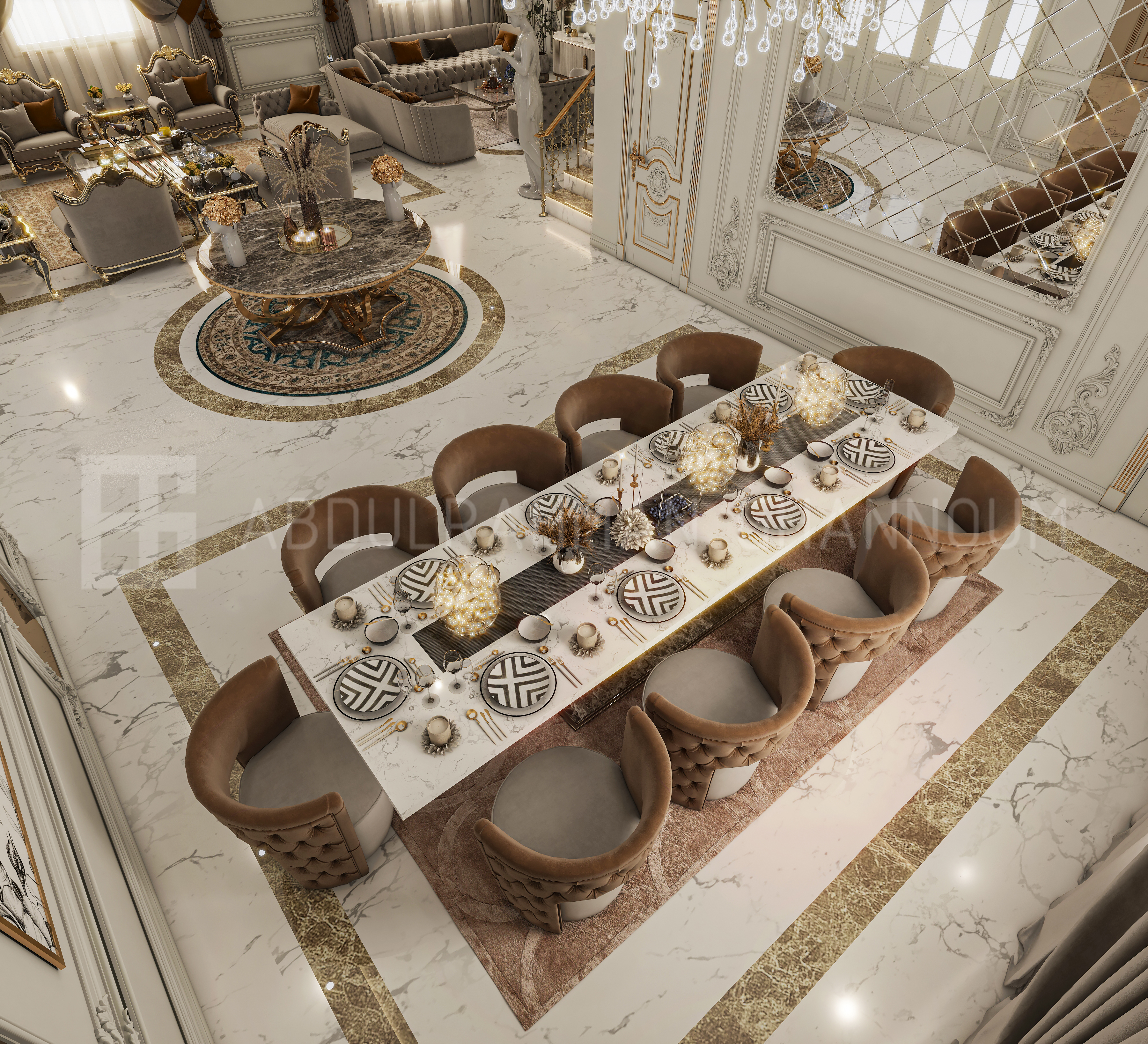 经典接待室内设计丨Eng. Abdulrahman Ghannoum-4