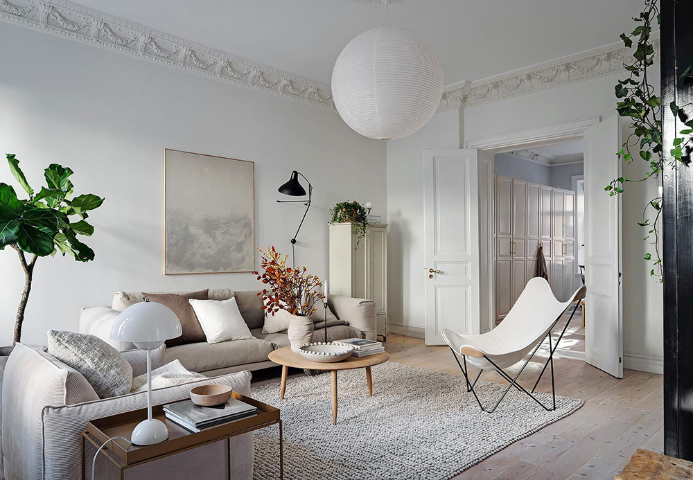 瑞典 76 平米公寓的温暖秋日内饰设计-4