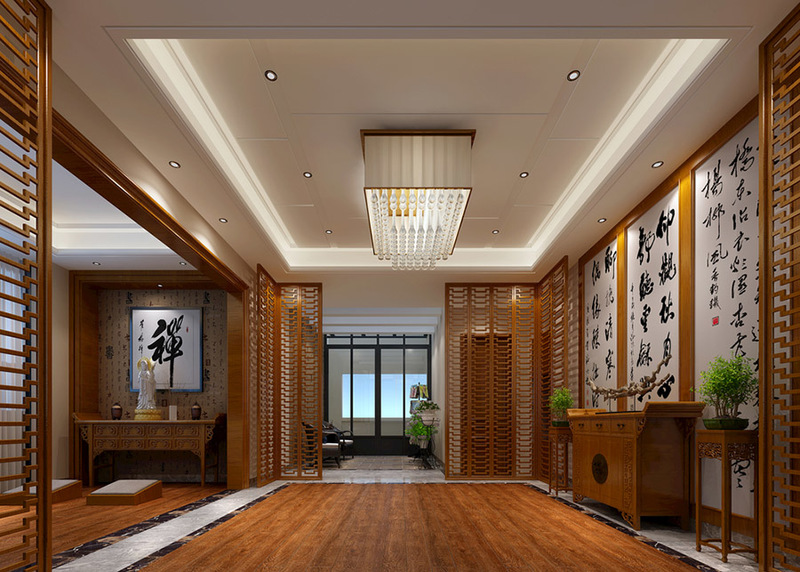 别墅中式风格室内装修设计案例效果图2-17
