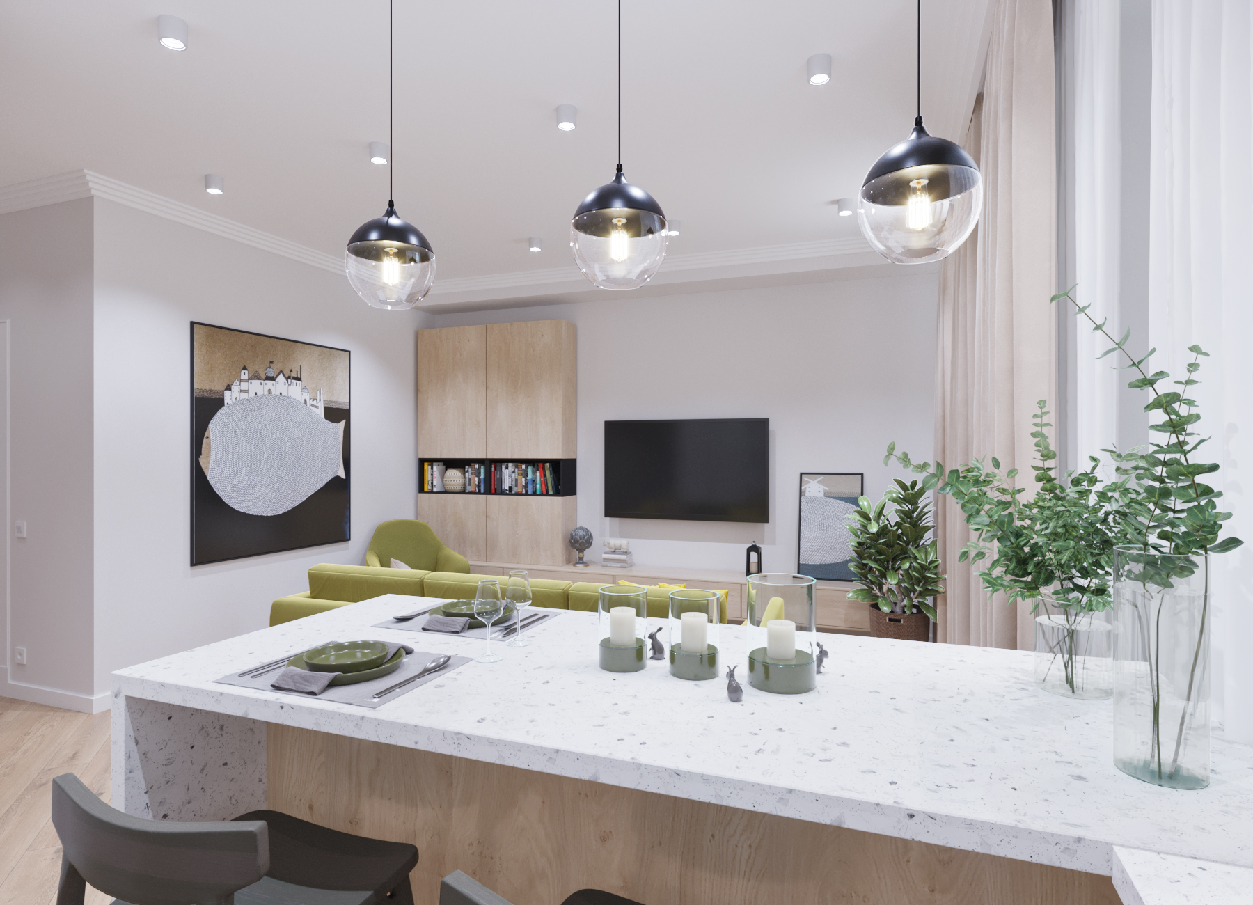 Design apartment with attic 100m2. Tashkent-7