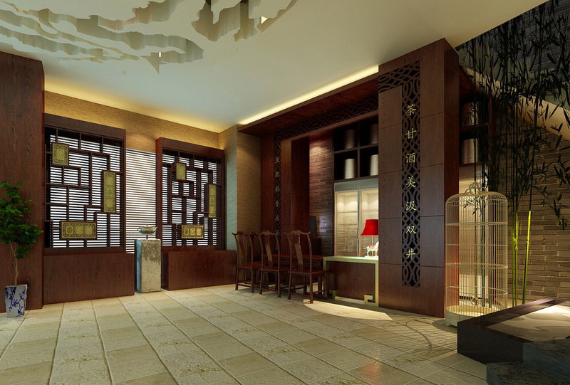 茶馆.茶楼设计案例效果图2-2