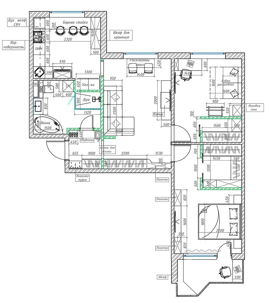 莫斯科75平3室公寓经典风格室内设计丨俄罗斯莫斯科-61
