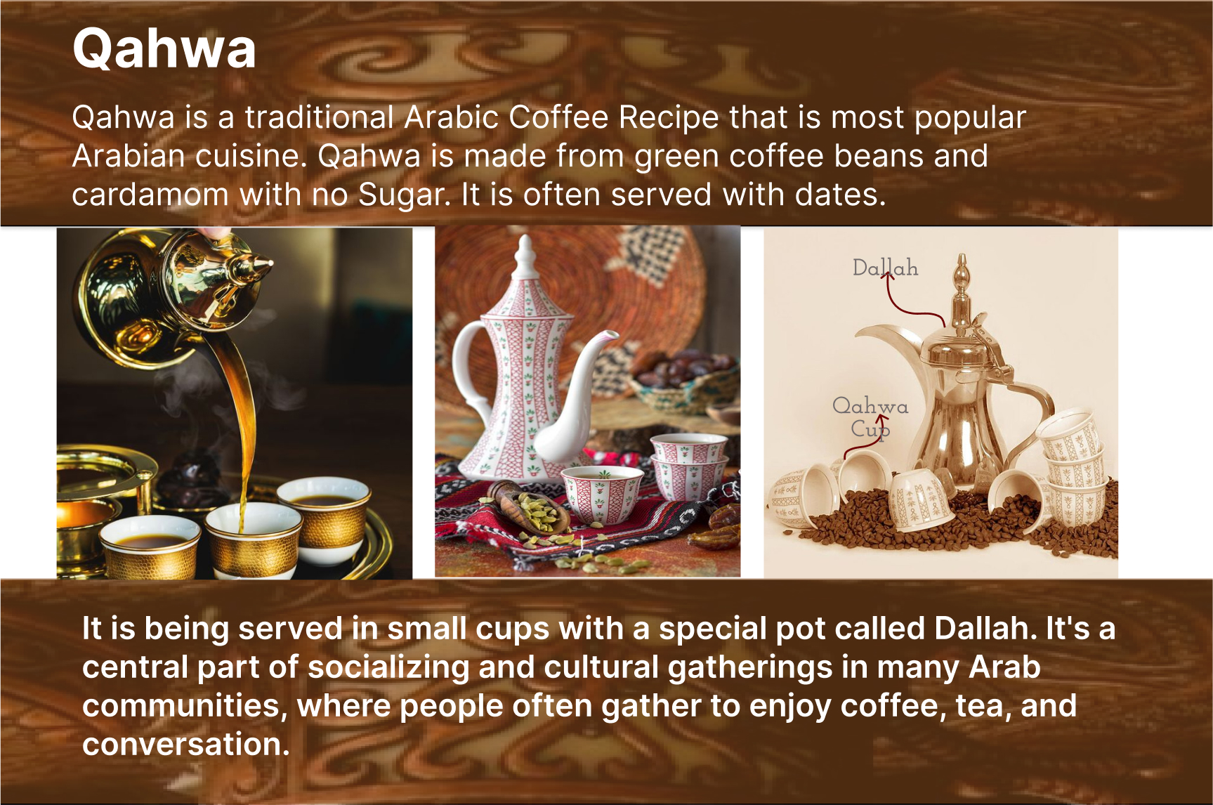 Arabic Qahwa Cup & Tray Set-2